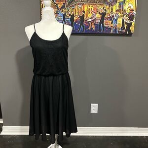 Vicky Vaughn Vintage Black Drapey Black Sleeveless Dress